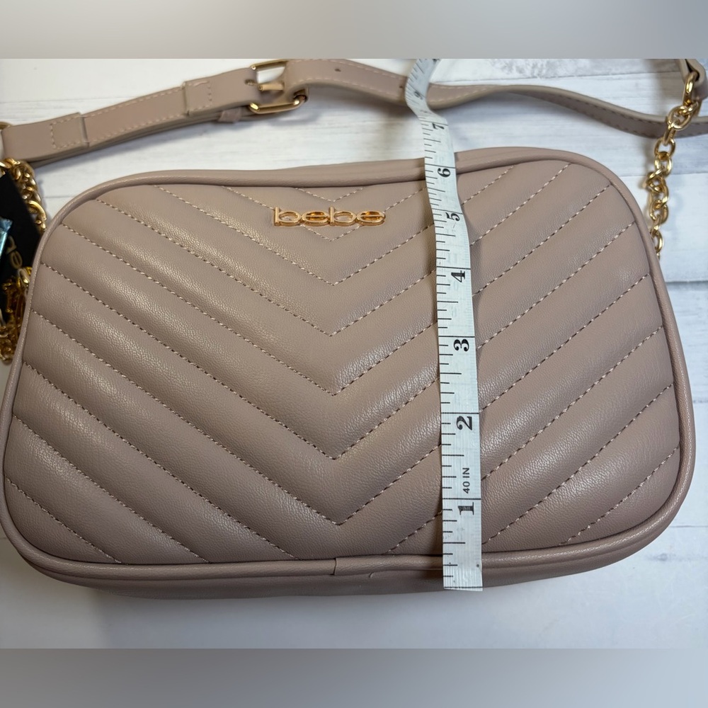 Bebe Quilted  Tyler Camera Crossbody Dusty Rose - Picture 6 of 12